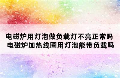 电磁炉用灯泡做负载灯不亮正常吗 电磁炉加热线圈用灯泡能带负载吗